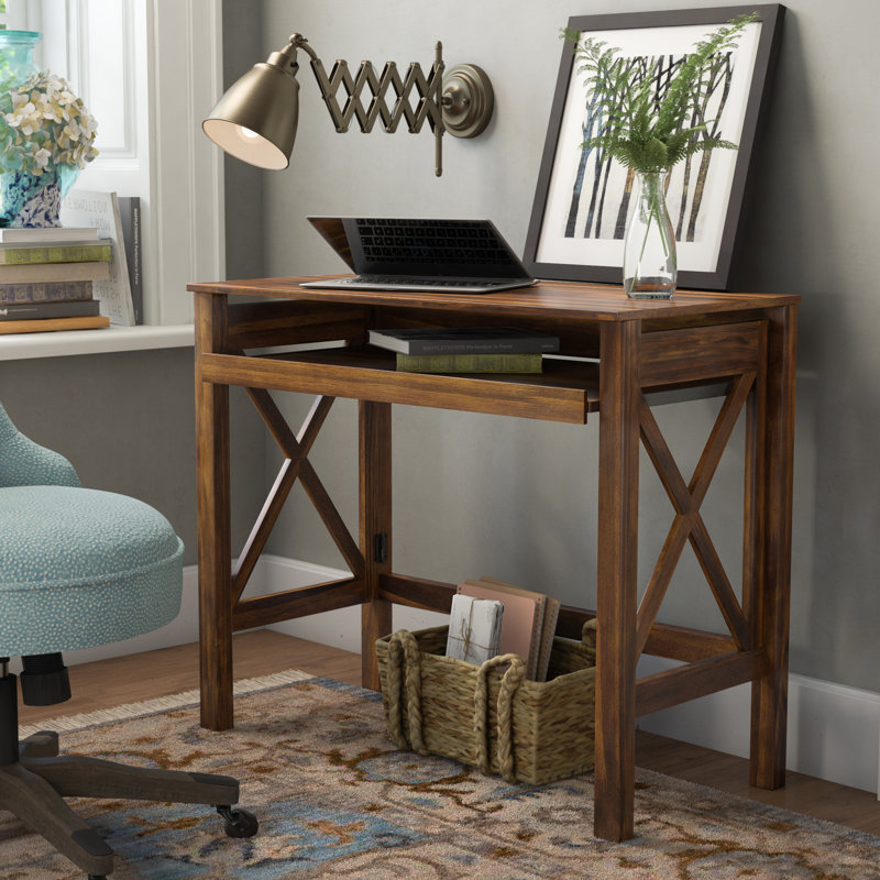 Charlton Home Thelen Solid Wood Writing Desk & Reviews Wayfair